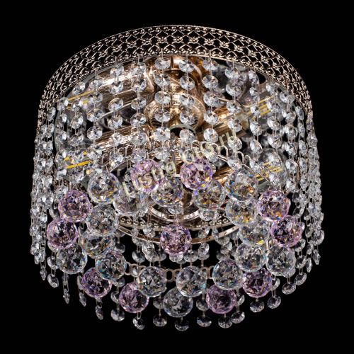 Люстра Венеция шар №2 розовая в Магнитогорске Гусь Хрустальный