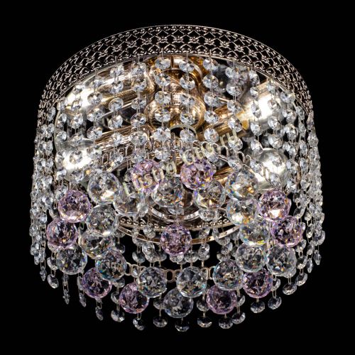 Люстра Венеция шар №2 розовая в Магнитогорске Гусь Хрустальный