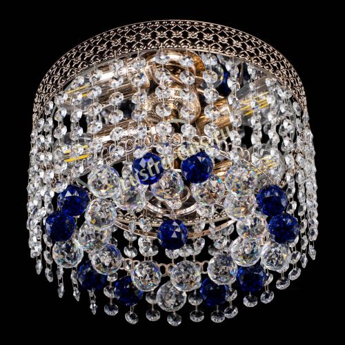 Люстра Венеция шар №2 синяя в Магнитогорске Гусь Хрустальный