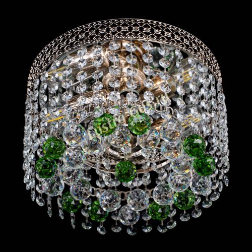 Люстра Венеция шар №2 зеленая в Магнитогорске Гусь Хрустальный