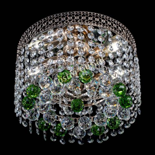 Люстра Венеция шар №2 зеленая в Магнитогорске Гусь Хрустальный