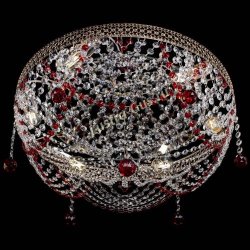 Люстра Венеция Жасмин красная в Магнитогорске Гусь Хрустальный