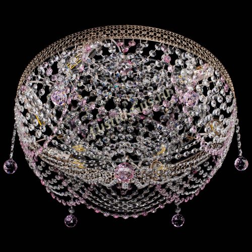 Люстра Венеция Жасмин розовая в Магнитогорске Гусь Хрустальный