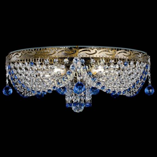 Люстра Виктория Синяя под бронзу в Магнитогорске Гусь Хрустальный