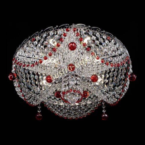 Люстра Виктория красная в Магнитогорске Гусь Хрустальный