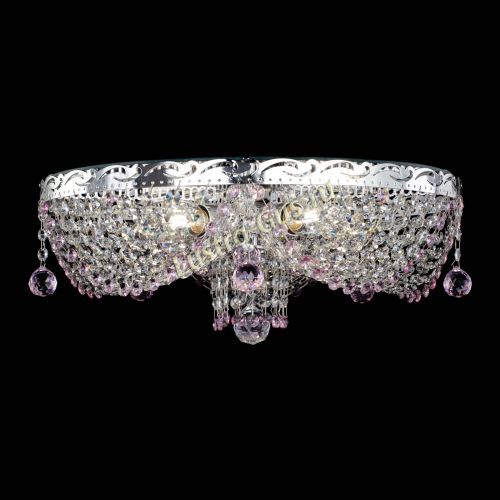 Люстра Виктория розовая в Магнитогорске Гусь Хрустальный