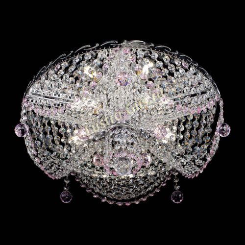 Люстра Виктория розовая в Магнитогорске Гусь Хрустальный