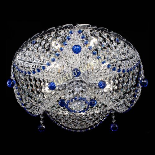 Люстра Виктория Синяя в Магнитогорске Гусь Хрустальный