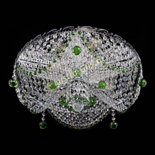 Люстра Виктория зеленая в Магнитогорске Гусь Хрустальный