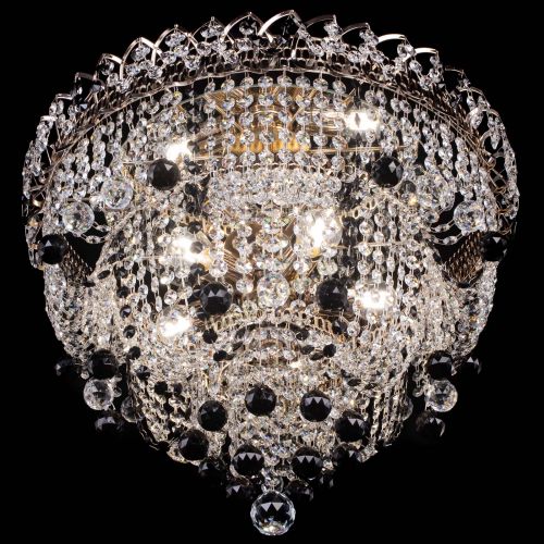 Люстра Водопад Софья черная в Магнитогорске Гусь Хрустальный