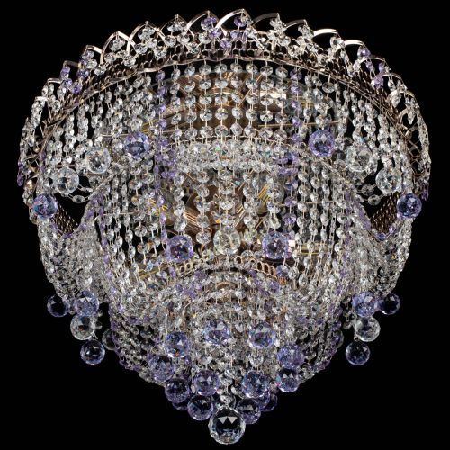 Люстра Водопад Софья фиолетовая в Магнитогорске Гусь Хрустальный