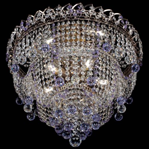 Люстра Водопад Софья фиолетовая в Магнитогорске Гусь Хрустальный