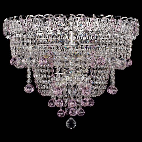 Люстра Водопад Софья розовая в Магнитогорске Гусь Хрустальный