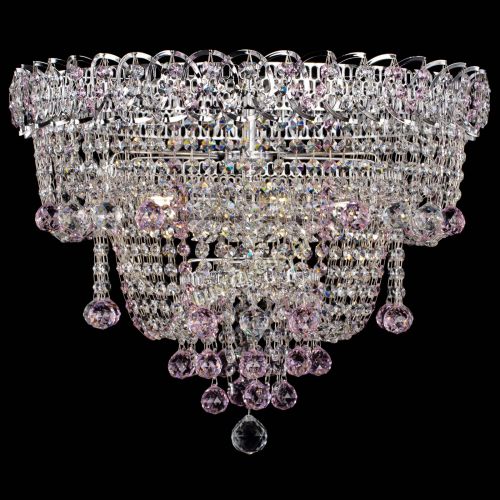 Люстра Водопад Софья розовая в Магнитогорске Гусь Хрустальный