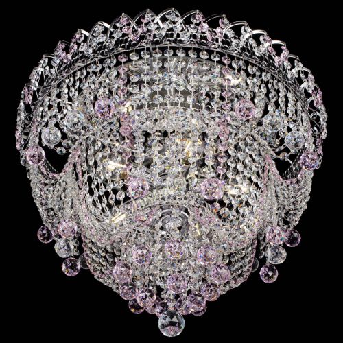 Люстра Водопад Софья розовая в Магнитогорске Гусь Хрустальный