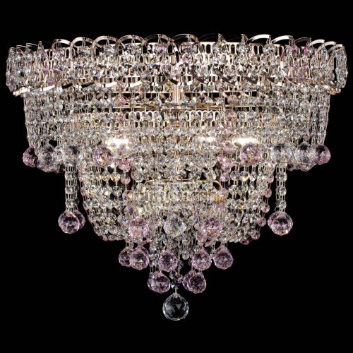 Люстра Водопад Софья розовая в Магнитогорске Гусь Хрустальный