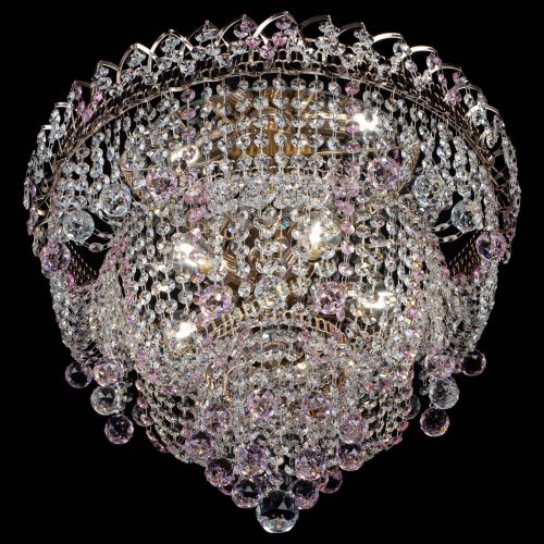 Люстра Водопад Софья розовая в Магнитогорске Гусь Хрустальный