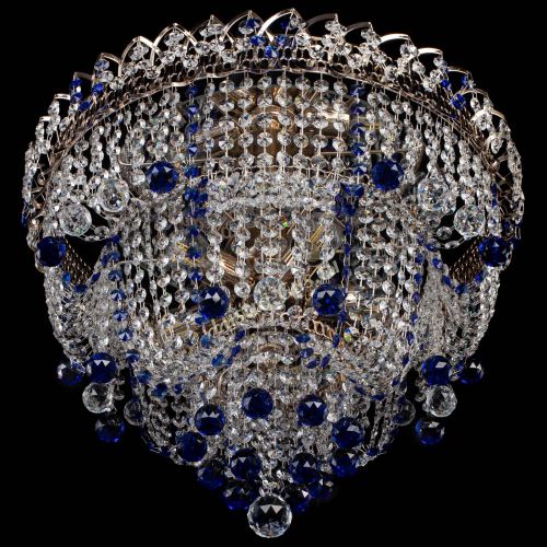 Люстра Водопад Софья синяя в Магнитогорске Гусь Хрустальный