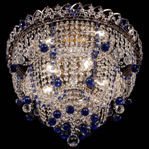 Люстра Водопад Софья синяя в Магнитогорске Гусь Хрустальный