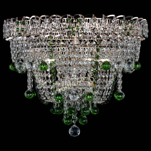 Люстра Водопад Софья зеленая в Магнитогорске Гусь Хрустальный