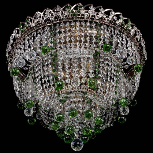 Люстра Водопад Софья зеленая в Магнитогорске Гусь Хрустальный