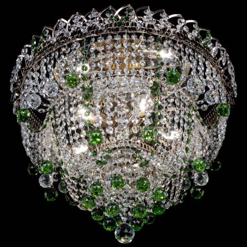 Люстра Водопад Софья зеленая в Магнитогорске Гусь Хрустальный