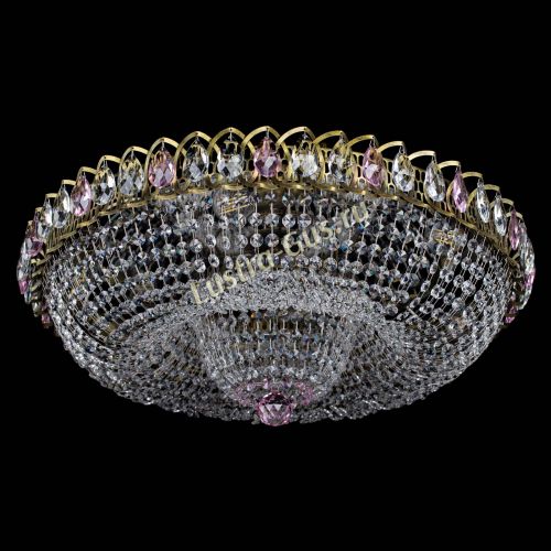 Люстра Водоворот Купол под бронзу Розовый в Магнитогорске Гусь Хрустальный