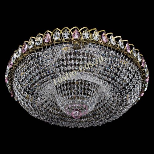 Люстра Водоворот Купол под бронзу Розовый в Магнитогорске Гусь Хрустальный