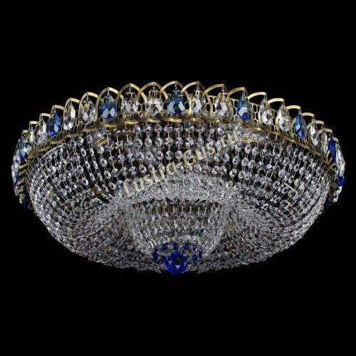 Люстра Водоворот Купол под бронзу Синий в Магнитогорске Гусь Хрустальный