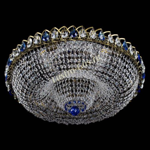 Люстра Водоворот Купол под бронзу Синий в Магнитогорске Гусь Хрустальный