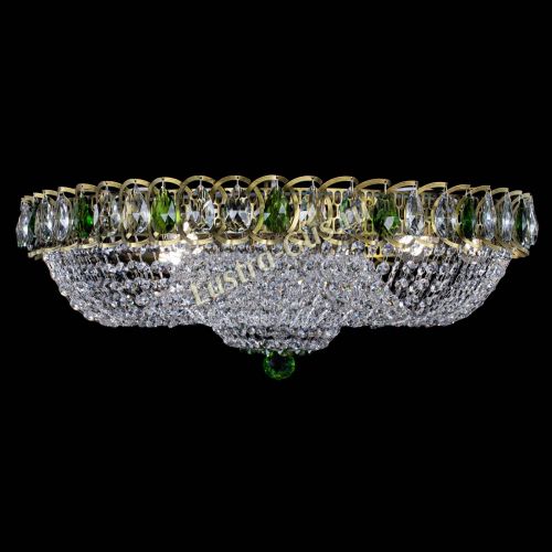 Люстра Водоворот Купол под бронзу Зеленый в Магнитогорске Гусь Хрустальный