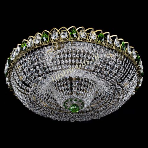 Люстра Водоворот Купол под бронзу Зеленый в Магнитогорске Гусь Хрустальный