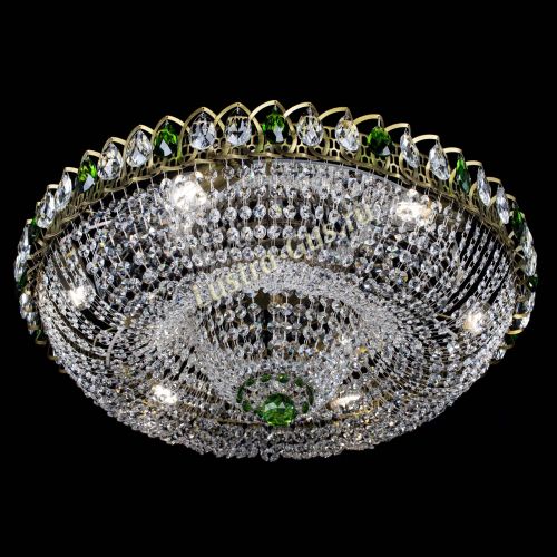 Люстра Водоворот Купол под бронзу Зеленый в Магнитогорске Гусь Хрустальный