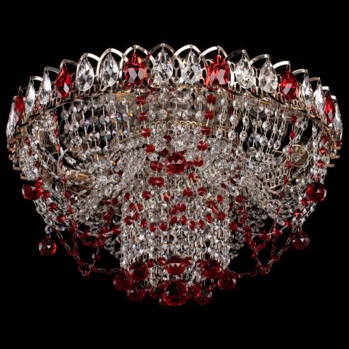 Люстра Водоворот Ольга шар красная в Магнитогорске Гусь Хрустальный