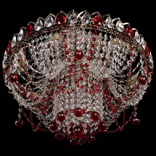 Люстра Водоворот Ольга шар красная в Магнитогорске Гусь Хрустальный