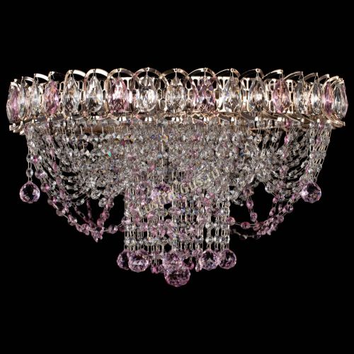 Люстра Водоворот Ольга шар розовая в Магнитогорске Гусь Хрустальный