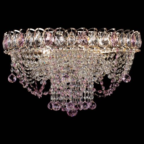 Люстра Водоворот Ольга шар розовая в Магнитогорске Гусь Хрустальный