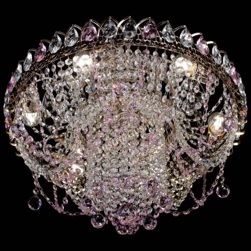 Люстра Водоворот Ольга шар розовая в Магнитогорске Гусь Хрустальный