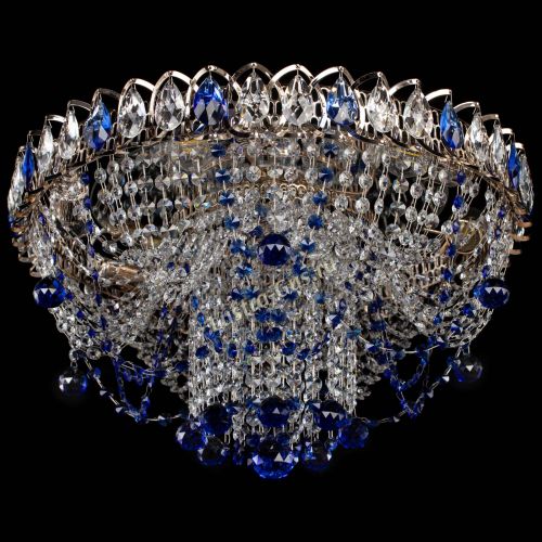 Люстра Водоворот Ольга шар синяя в Магнитогорске Гусь Хрустальный