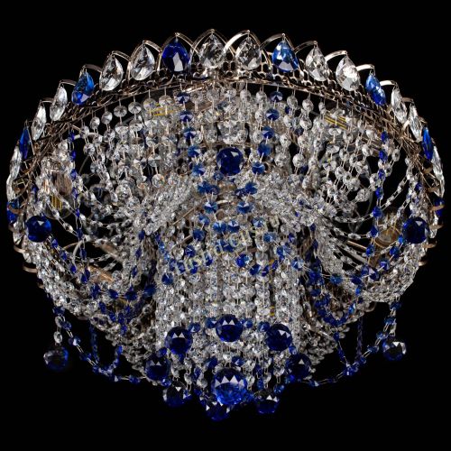 Люстра Водоворот Ольга шар синяя в Магнитогорске Гусь Хрустальный