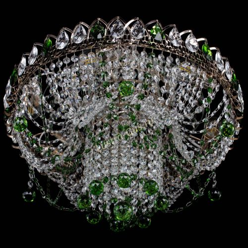 Люстра Водоворот Ольга шар зеленая в Магнитогорске Гусь Хрустальный