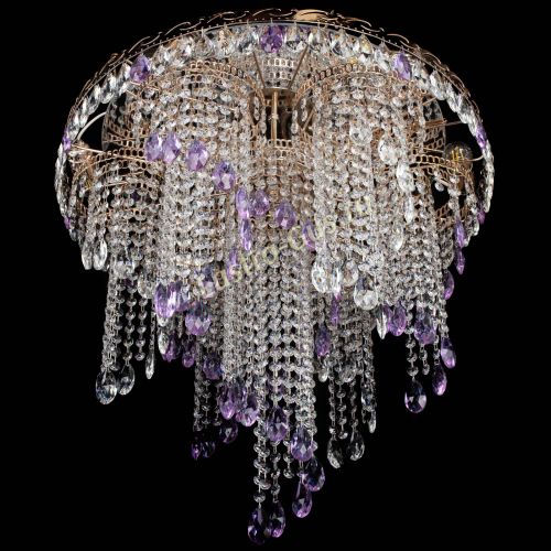 Люстра Вьюга фиолетовая в Магнитогорске Гусь Хрустальный