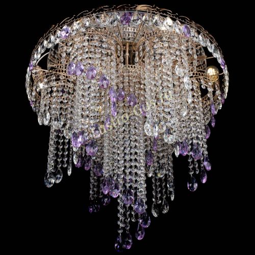 Люстра Вьюга фиолетовая в Магнитогорске Гусь Хрустальный