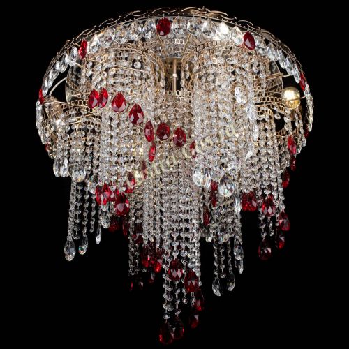 Люстра Вьюга красная в Магнитогорске Гусь Хрустальный