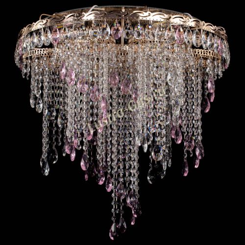 Люстра Вьюга розовая в Магнитогорске Гусь Хрустальный