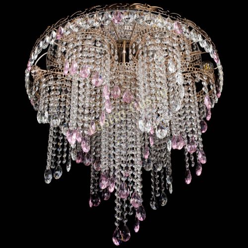 Люстра Вьюга розовая в Магнитогорске Гусь Хрустальный