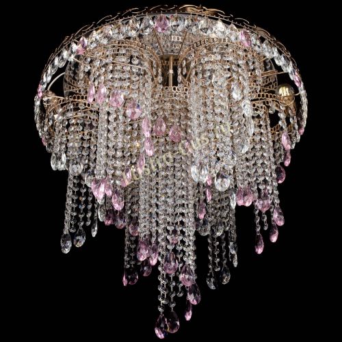 Люстра Вьюга розовая в Магнитогорске Гусь Хрустальный