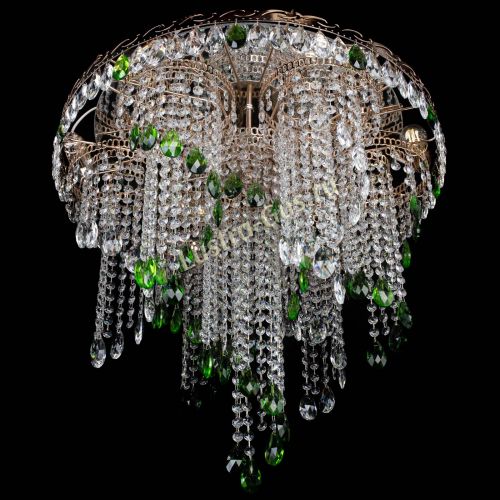 Люстра Вьюга зеленая в Магнитогорске Гусь Хрустальный