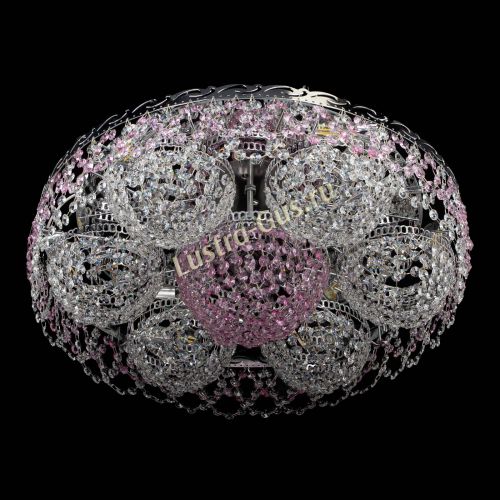 Люстра Вьюга №3 розовая в Магнитогорске Гусь Хрустальный