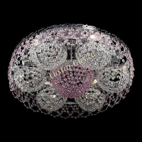 Люстра Вьюга №3 розовая в Магнитогорске Гусь Хрустальный